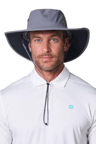 Wide Brim Hiking Hat - UPF 50+ Sun Protection - Leo in Carbon/Black