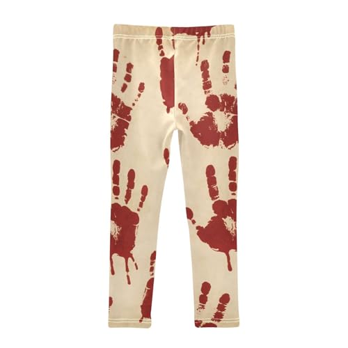 Retro Halloween Bloody Handprints Girls Leggings Stretchy Dance Pants for Kids2