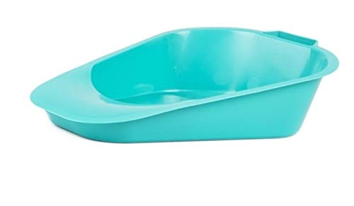 Fracture Bed Pan with Plastic Guard and Built-in Handle, Turquoise 1 Each