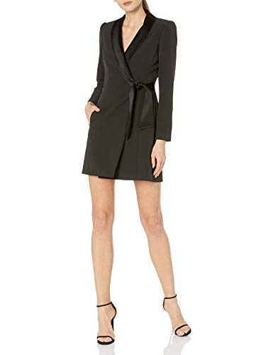 MILLY Women's Cady Heather Blazer Dress, Black, 2