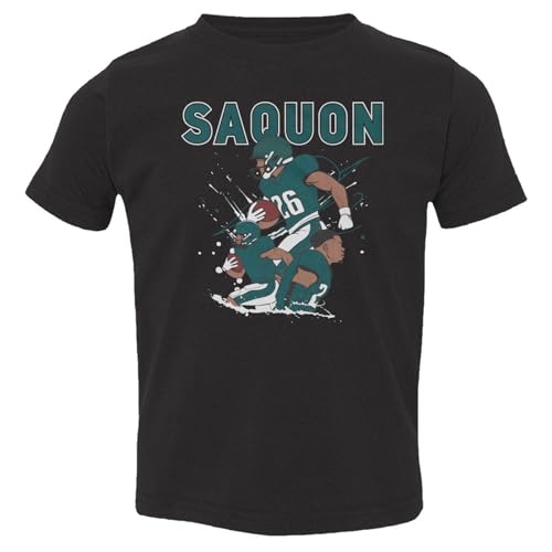 Saquon Inspired Football Apparel - Philly Sports Fans Toddler T-Shirt (Black, 5T)