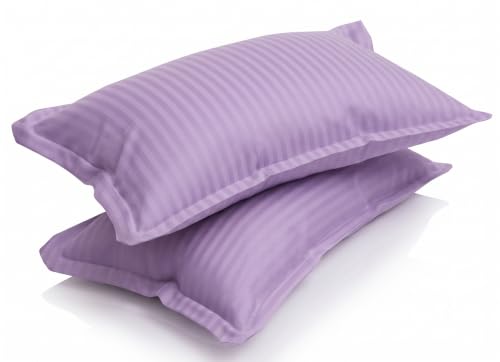 Image of Satin Striped Glace Cotton Double bedsheet with 2 Pillow Cover | Soft & Smooth Finish | Double Bed bedsheet 90 x 90 Inch | Pillow Cover 18 x 28 Inch | Breathable, Fade Resistant