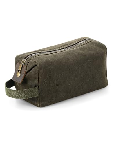 Canvas Toiletry Wash Bag - Olive