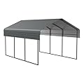 Carport with Enhanced Base and Galvanized Steel Roof - Heavy Duty Outdoor Garage Car Shelter for Car, Boats, and Truck(12x20 FT)