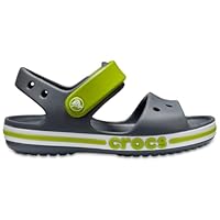 Crocs Unisex-Child Bayaband Sandals, Charcoal, 3 Little Kid