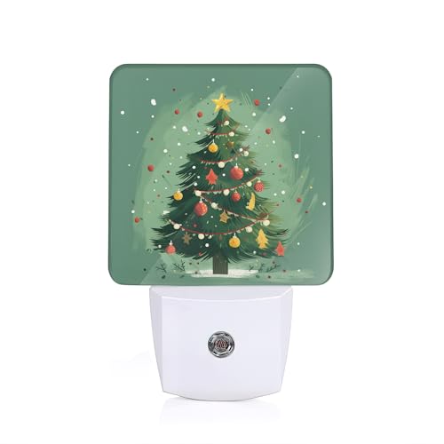 Image of Merry Christmas Night Light,Christmas Tree Night Lights Plug into Wall for Boys Girls Bedroom Decorative Nightlight Led Lamp 0.5W Sleep Friendly
