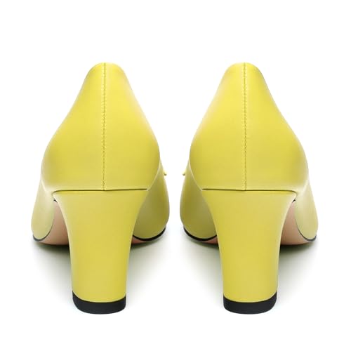 Women's Matte Closed Slip On Square Toe Mid Heels,Comfort Loafers Pumps Office Shoes 2.5 Inch4