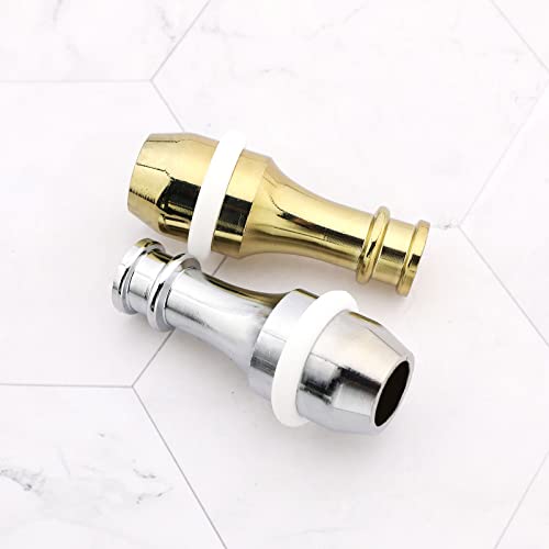 Image of SING F LTD 2pcs Pull Cord Weight Handle Light Pull Handles Blind Pull with Rubber Ring and Connectors for Shower /Bathroom /Toilet /Fan Switch Silver and Gold