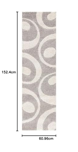 Image of Soft Plain Shaggy Rugs and Carpet for Bedroom Living Room 2x5 Feet M-3