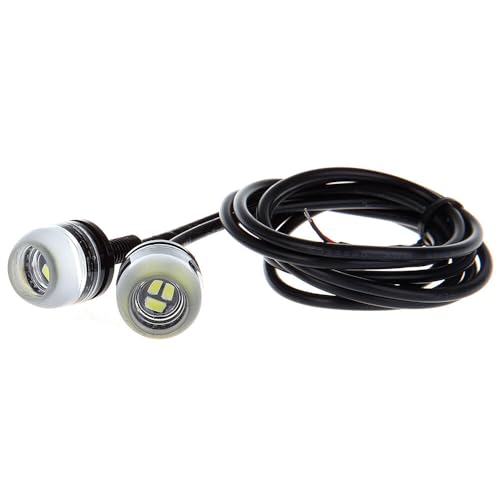 ECCPP 18mm Round Eagle Eye LED Car Fog DRL Daytime Running Light For Acura ILX 2015 For A3 2015 For A3 2015 For A4 2015 For A4 allroad 2015(Clear Light Total 20)