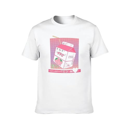 90S Japanese Otaku Stylish Aesthetic Milk Funny Vintage Gift T-Shirt White Mens tee Unisex Shirt XXL