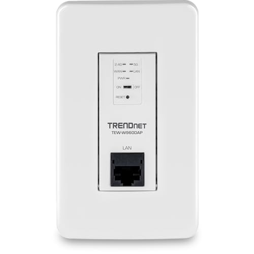 TRENDnet AX1800 Dual Band WiFi 6 PoE in-Wall Access Point, TEW-W960DAP, OFDMA & MU MIMO Technology, NDAA & TAA Compliant, Discreet Design, Remote Cloud Management Ready