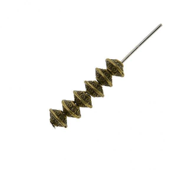 SNAPPSY 5x100 Pcs Vintage Bronze Pattened Bead Bicone Alloy Spacer Beads Jewelry DIY-picture-27