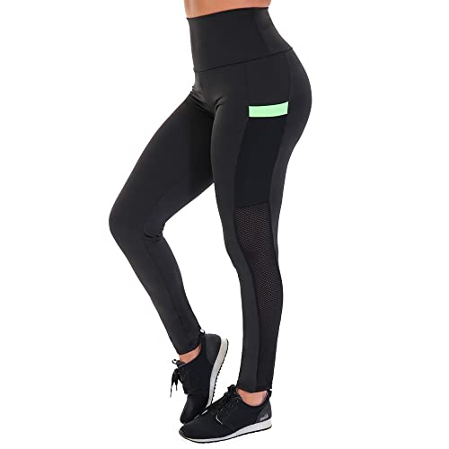 Calça Legging Com Bolso Fristyle Academia Suplex Microfibra Feminina (M, Verde)