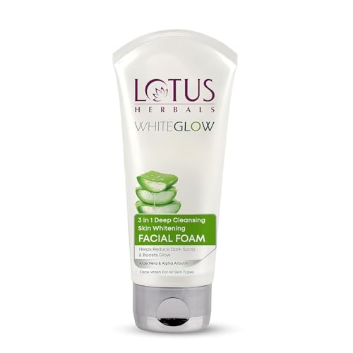 Image of Lotus Herbals 3 in 1 Deep Cleansing Facial Foam | Face Wash for Women & Men | Blocks Melanin Production | Acne & Oil-Control | Fades Dark Spots | For All Skin Types | 100g (Pack of 2)