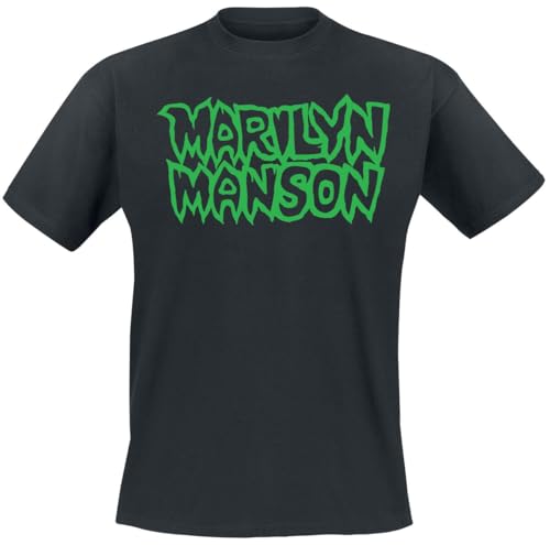 Photo de Marilyn Manson Classic Logo Homme T-Shirt Manches Courtes Noir XL 100% Coton Regular/Coupe Standard