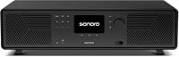 sonoro AVATON - Bluetooth HiFi Anlage; Kompatibel mit AirPlay, Google Cast, Spotify, Tidal, Qobuz, Amazon Music; DAB+/FM-Radio, HDMI ARC, Design aus Lack veredeltem Holzgehäuse, Smart-Home-Integration