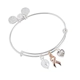 Alex and Ani Breast Cancer Awareness Pink Ribbon Trio Charm Bangle