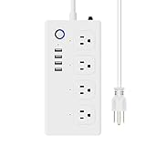 Smart Power Strip, WiFi Surge Protector with 4 Individually Controlled AC outlets and 4 USB Ports,...