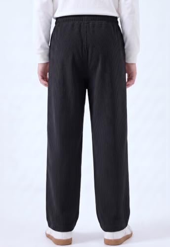 Image of Lymio Junior's Pants for Boys | Relaxed Fit Casual Baggy Corduroy Trousers | Boys Wide Leg Streetwear (SSK-08-10)