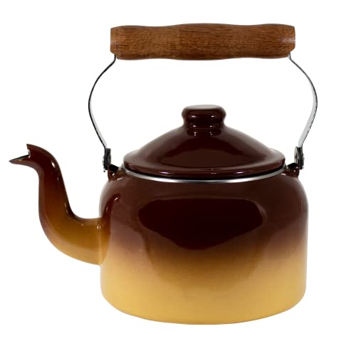 Chaleira Tradicional 16 Esmaltada Marrom degradê - 1800 ml - Ewel