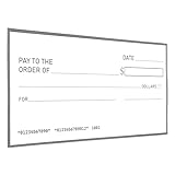 FUNOMOCYA Riesiger Wiederbeschreibbarer Fake Scheck Wasserfest 76,2 X 40,6cm Übergroßer Jumbo Blankoscheck für Streiche Präsentationen und Partydeko