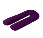 A ATH COLLECTION Pregnancy Pillowcase 9 FT, 12 FT, U Shaped Full Body Pillow Cover with zip, Nursing, Support and Maternity Pillow for Pregnant Women Cover Only (9 FT, Plum)