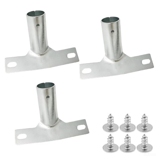 Lot de 3 supports de manche de balai en métal avec vis pour accessoires de nettoyage, convient pour les poignées de 23 à 5 mm de diamètre, fournit une fixation sûre et durable, disponible