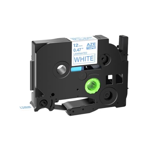 �݊���������܂���TZ�ATZe-231/241/251 ���x���e�[�v�A12mm ���n�ɍ��AP-Touch PT-1000 PT-D400 �v�����^�ɑΉ�(Blue on White,12mm)