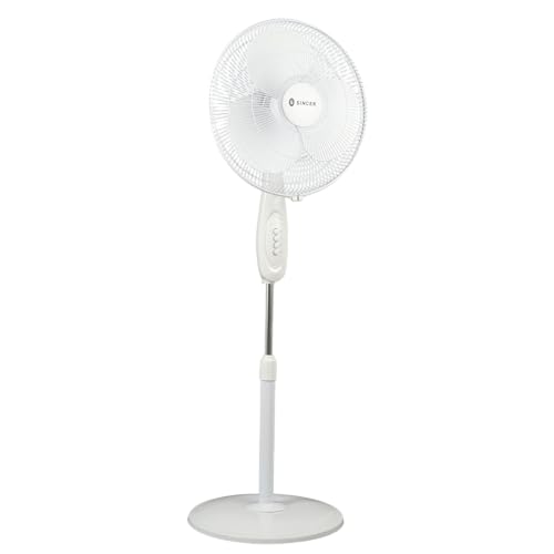 Image of SINGER Brissa 31 High Air Delivery Pedestal Fan | 60W Power Saving | 100% Copper Motor | 75 CMM Air Flow | Silent Operation | Adjustable Height | 2 Years Warranty | ISI Certified
