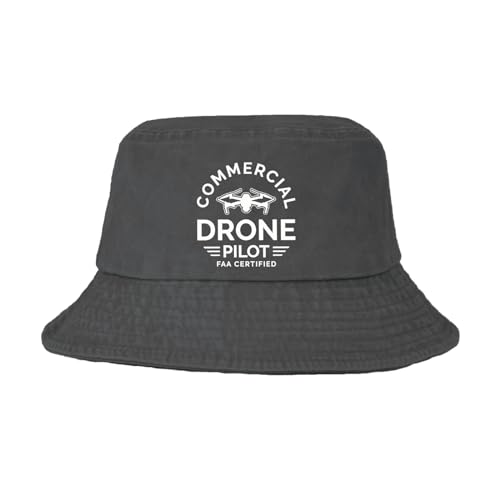 Generic Commercial Drone Pilot FAA Certified Bucket Hat Bucket Hat Packable Hats for Swimming Pool Accessories for Golf Must Haves Wash Black