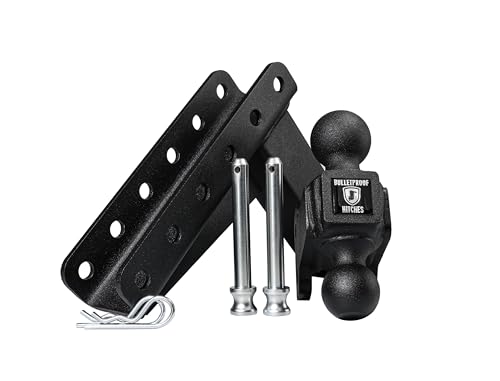 BulletProof Hitches™ 2.5\" Adjustable Medium Duty (14,000lb Rating) 6\" Drop/Rise Trailer Hitch with 2\" and 2 5/16\" Dual Ball (Black Textured Powder Coat) - Thumbnail 5