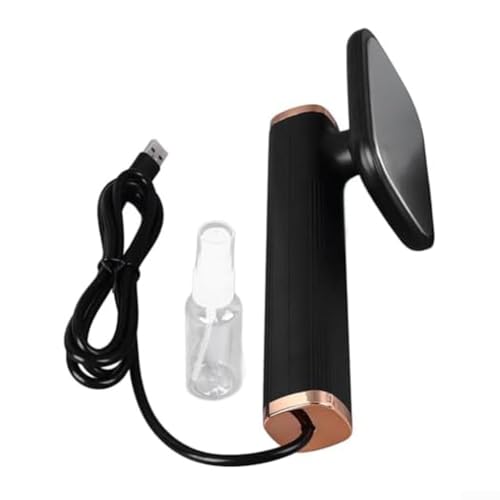 Mini plancha de vapor de mano alimentada por USB portátil para ropa de viaje con cabezal giratorio de 180 grados (negro)