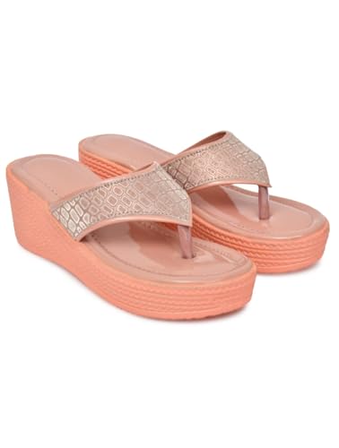 Image of Women's Wedge Heel Flip Flops | Stylish Platform Slippers for Women | Soft Cushioned Comfort | Anti-Slip Sandals | Casual Slip-On Thong Sandals