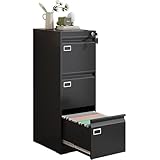 Avanroolux Three Drawer File Cabinet with Lock, Metal Filing Cabinet for Home Office, 3...