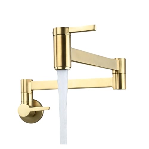 Robinet de cuisine mural au design moderne avec bras pliant double