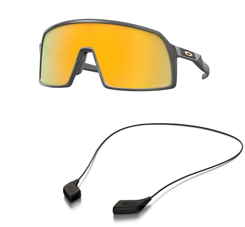 Oakley OO9462 Sunglasses Bundle: OO 9462 SUTRO S 946208 Matte Carbon and Large Black leash Accessory kit2