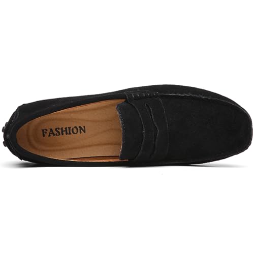 WUIWUIYU Men's Loafers Casual Slip On Shoes Soft Penny Loafers for Men Lightweight Suede Big Size Driving Boat Shoes Moccasins3