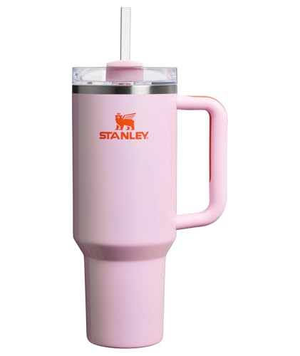 STANLEY Quencher H2.0 Tumbler with Handle and Straw 40 oz | Flowstate 3-Position Lid | Cup Holder Compatible for Travel | Insulated Stainless Steel Cup | BPA-Free | Rose Petal Shimmer