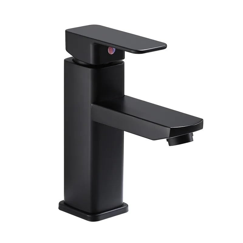 Mitigeur de lavabo noir à débit constant anti éclaboussures