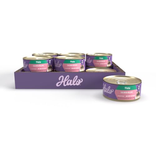 Halo Pate Wet Cat Food, Real Salmon Recipe, 5.5 oz Can, 12-Pack - image 1