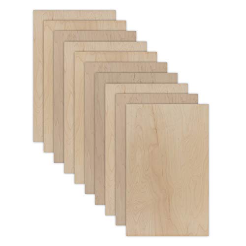 10 Sheets of 12x19 Maple | 5mm 1/4th inch, MDF Core, 12”x19” Premium Grade A1, Single Sided, Glowforge Ready, Unfinished | Species: Walnut, Cherry, Maple, Oak, Cedar, Mahogany, Alder