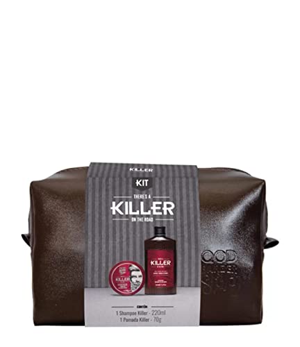 KIT QOD NECESSAIRE AZUL XAMPU DAILY 220ML+ POMADA KILLER 70G