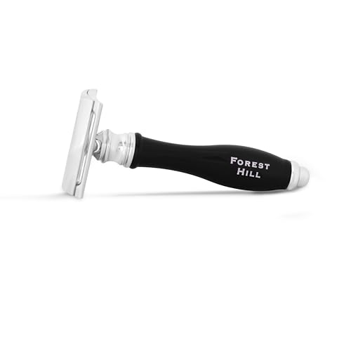 Image of Forest Hill Luxury Chrome Finish Double Edge Stainless Steel Manual Shaving Razor With Silicone Protective Cover For Men, Compatible With All Double Edge Safety Blades, Ideal For Home & Salon