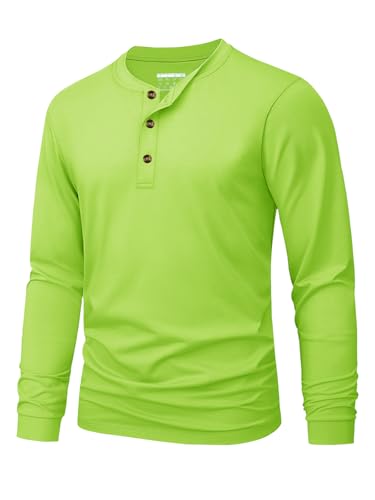 Image of MAGNIVIT Men's Long Sleeve Henley Shirts Cotton 3-Button Spring Casual T-Shirts Solid Color Soft Basic Tops 2026