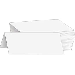 Vertical Fold Tent Cards - 4.25 x 11 Inch Heavyweight White Card Stock Paper - for Birthday, Wedding, Holiday, Anniversary Invitations, and All Occasions - Bulk Pack of 100 Cards Per Pack