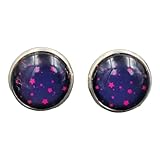 Material: Edelstahl Stechschmuck Ohrstecker Handmade Ohrclips Ohrklemmen Sterne Stars Rockabilly Pink Blau Silber Farben Damen Kinder Kitsch Kawaii 1 Paar Größe Wählbar (Ohrclips 10mm)