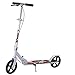 Trottinette Scooter Adulte, Conception de Roue en PU élargie, Grandes Roues antidérapantes et résistantes à l'usure, Solide et Ferme, Forte capacité de Charge(Color:Blanche)