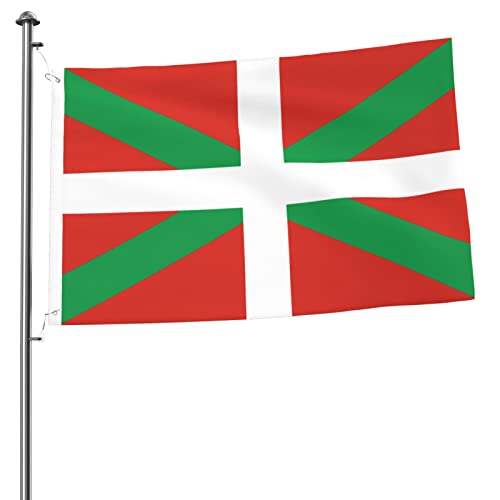 Bandera del País Vasco Bandera impresa de doble cara de 2x3 pies Banderas decorativas ligeras para patio al aire libre