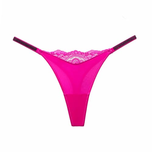 IPUDIS String en Strass Brillant pour Femme Culotte Sexy en Dentelle avec Diamants sous-Vêtements...